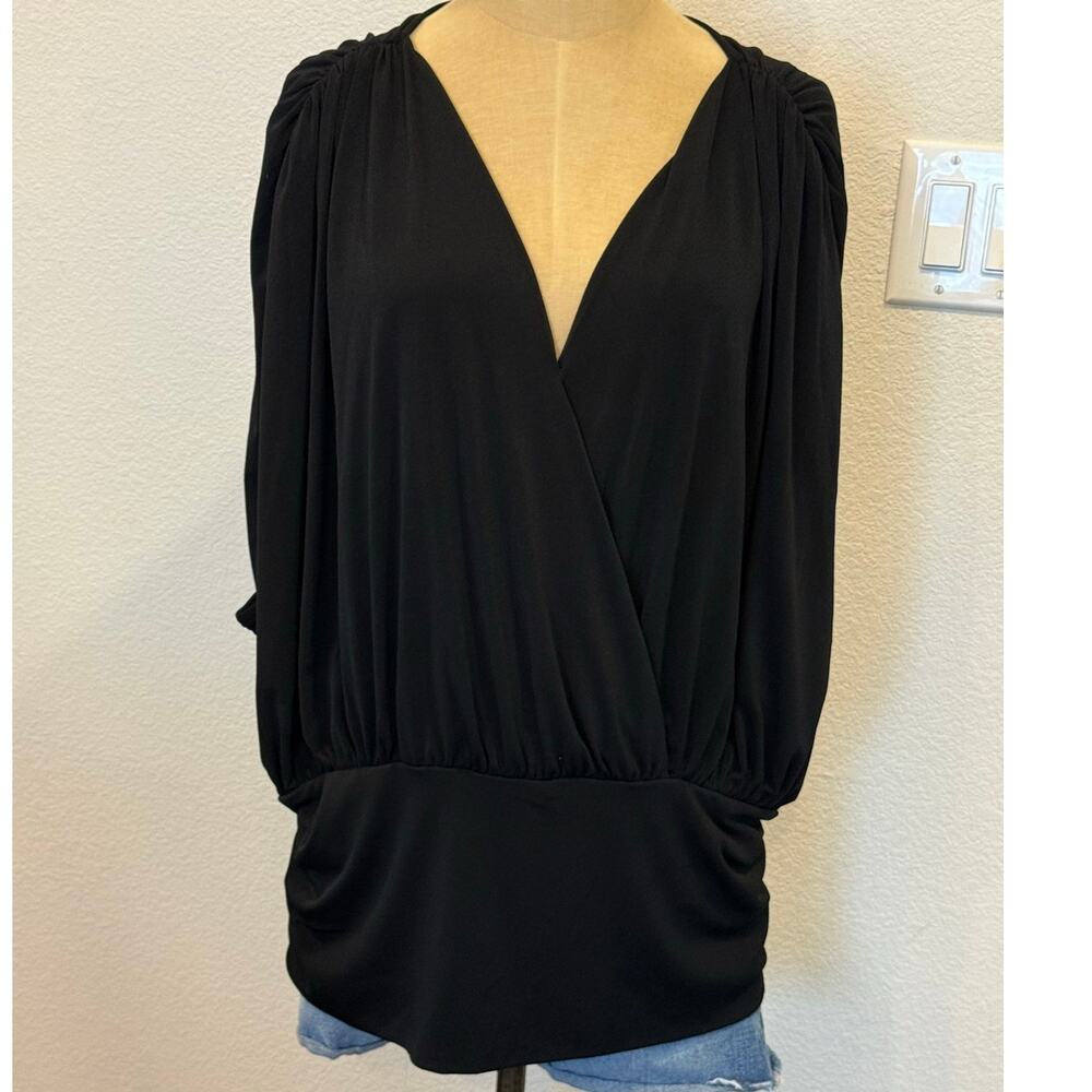 41 HAWTHORN Casual Loose fit drape Black Top Shirt Women XXL 2XL